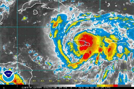 Gustav Could Be Hurricane Again and moving to the west in the Caribbean Sea south of Cuba